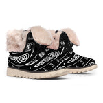 Viking Triple Horn Of Odin Print Winter Boots