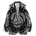 Viking Triple Horn Of Odin Print Women's Blazer