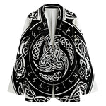 Viking Triple Horn Of Odin Print Women's Blazer