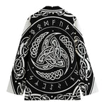Viking Triple Horn Of Odin Print Women's Blazer