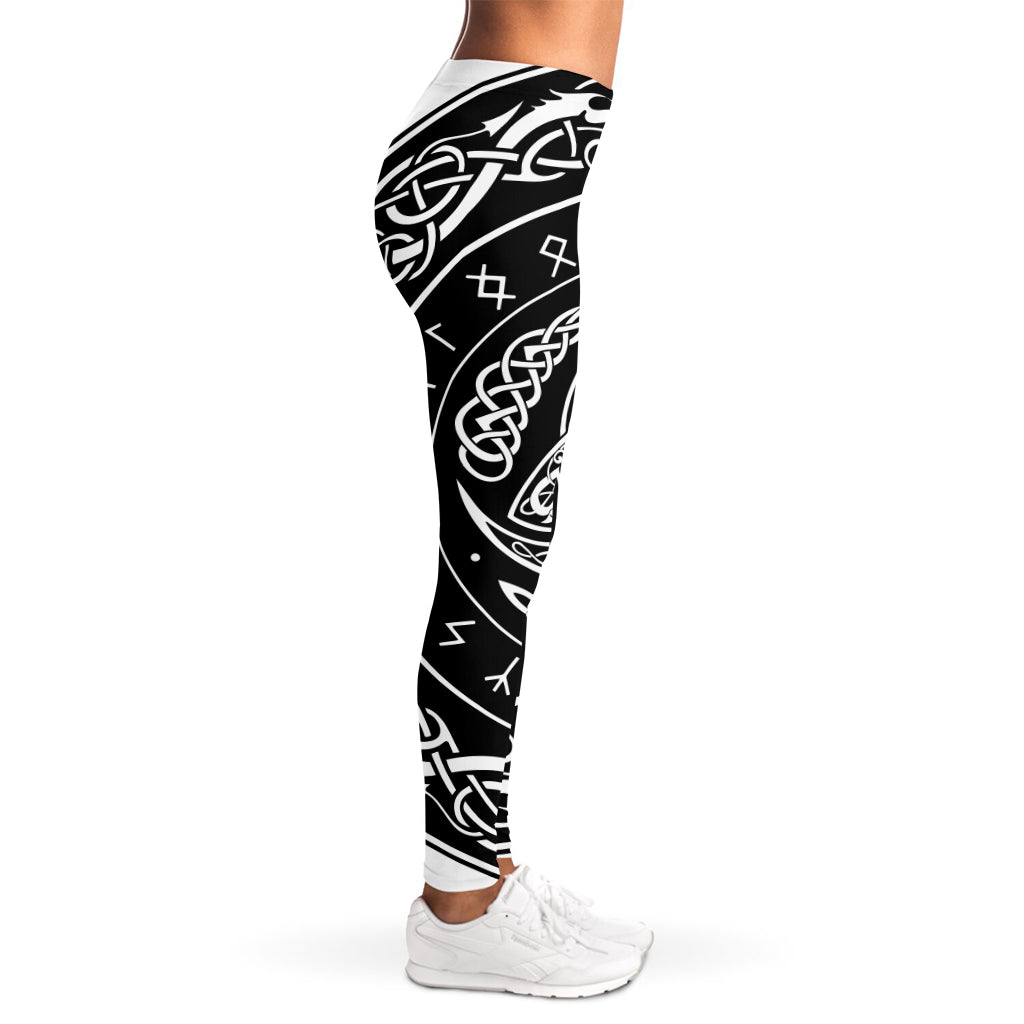 Viking Triple Horn Of Odin Print Women's Leggings