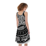 Viking Triple Horn Of Odin Print Women's Sleeveless Dress