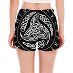 Viking Triple Horn Of Odin Print Women's Split Running Shorts