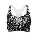 Viking Triple Horn Of Odin Print Women's Sports Bra