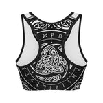 Viking Triple Horn Of Odin Print Women's Sports Bra