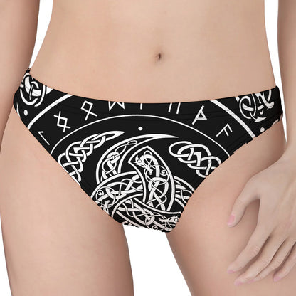 Viking Triple Horn Of Odin Print Women's Thong