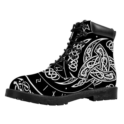 Viking Triple Horn Of Odin Print Work Boots