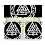Viking Valhalla Symbol Print 3 Piece Kitchen Curtains