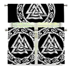 Viking Valhalla Symbol Print 3 Piece Kitchen Curtains