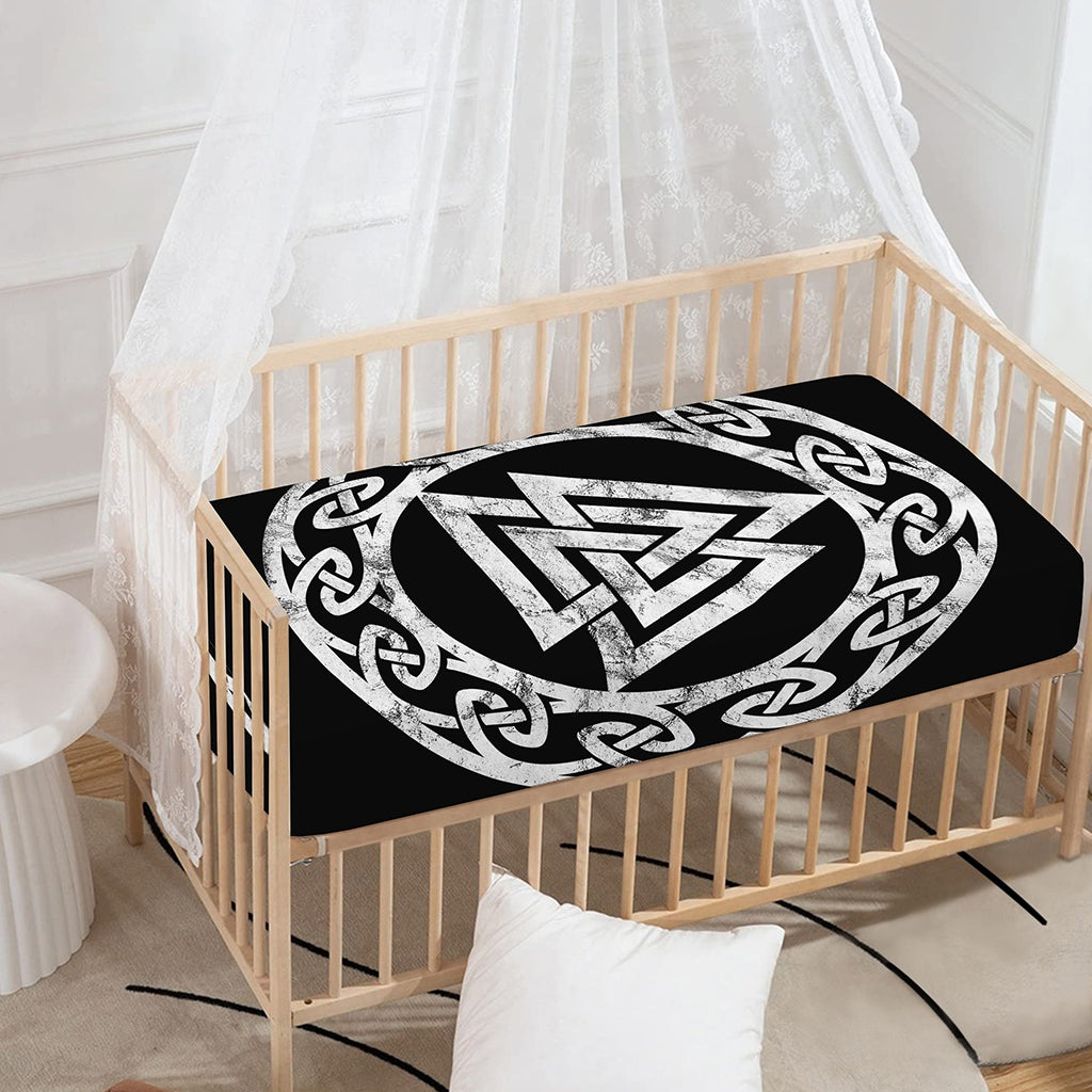 Viking Valhalla Symbol Print Baby Crib Sheet