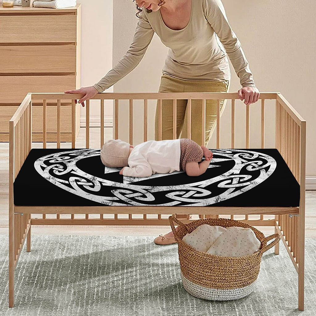 Viking Valhalla Symbol Print Baby Crib Sheet