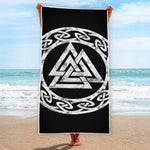 Viking Valhalla Symbol Print Beach Towel