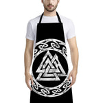Viking Valhalla Symbol Print Bib Apron With Pocket