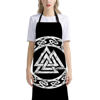 Viking Valhalla Symbol Print Bib Apron With Pocket
