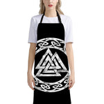 Viking Valhalla Symbol Print Bib Apron With Pocket