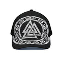 Viking Valhalla Symbol Print Black Mesh Trucker Hat