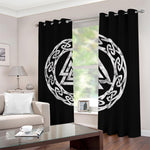 Viking Valhalla Symbol Print Blackout Grommet Curtains