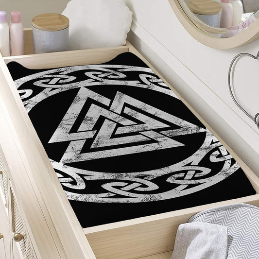 Viking Valhalla Symbol Print Changing Pad Cover