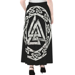Viking Valhalla Symbol Print Chiffon Maxi Skirt