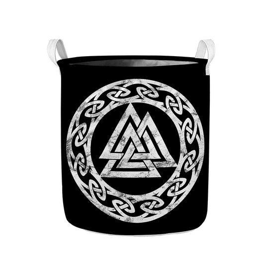 Viking Valhalla Symbol Print Collapsible Laundry Basket