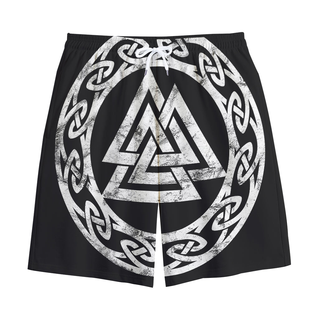 Viking Valhalla Symbol Print Cotton Shorts