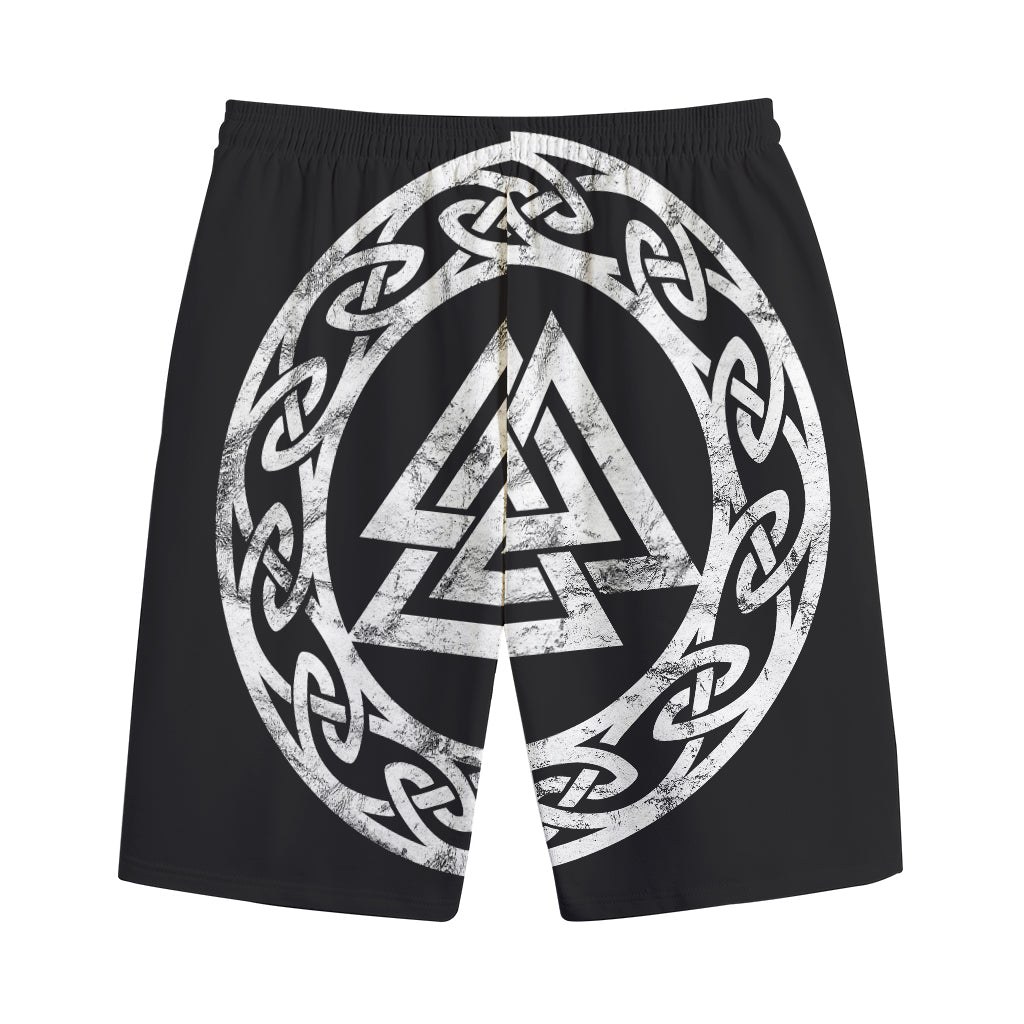Viking Valhalla Symbol Print Cotton Shorts