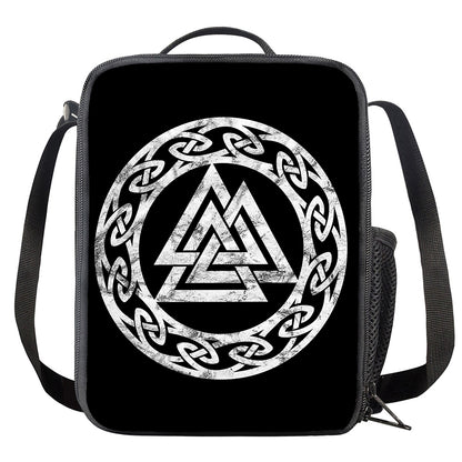 Viking Valhalla Symbol Print Crossbody Lunch Bag