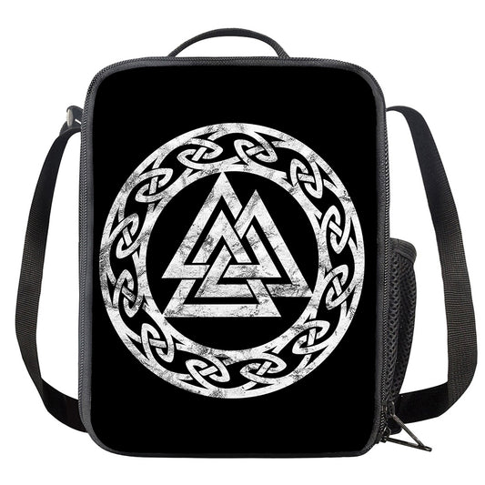 Viking Valhalla Symbol Print Crossbody Lunch Bag