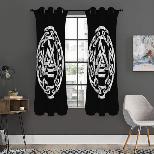 Viking Valhalla Symbol Print Curtain
