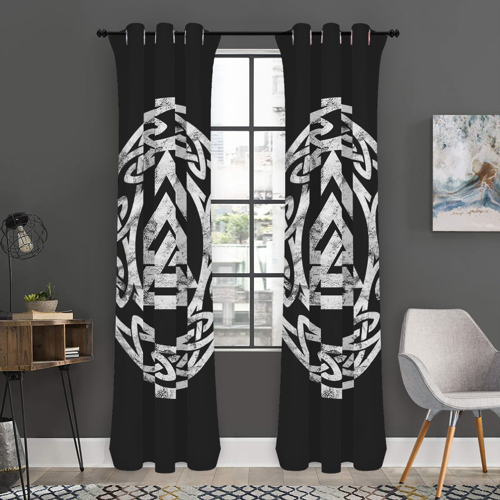Viking Valhalla Symbol Print Curtain