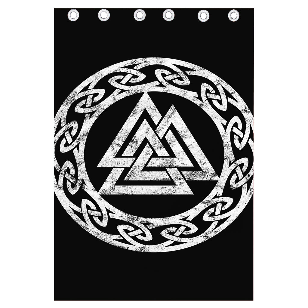 Viking Valhalla Symbol Print Curtain
