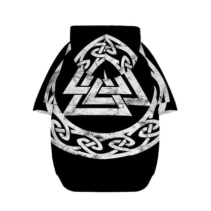 Viking Valhalla Symbol Print Dog Zip Up Hoodie