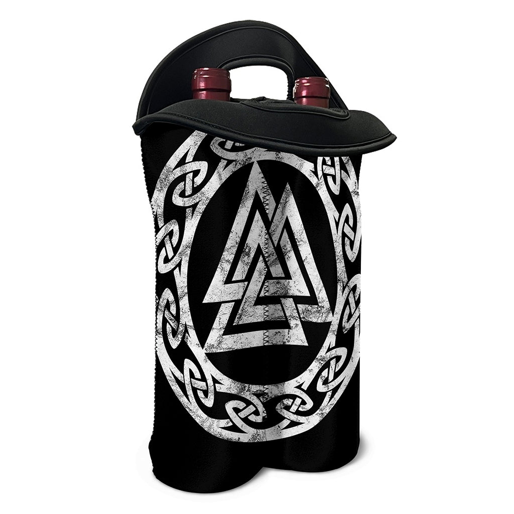 Viking Valhalla Symbol Print Double Neoprene Wine Tote