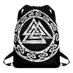 Viking Valhalla Symbol Print Drawstring Backpack