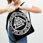 Viking Valhalla Symbol Print Drawstring Backpack