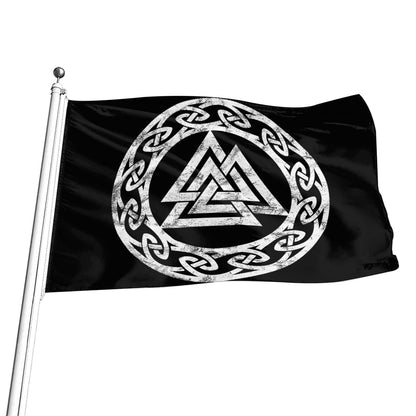 Viking Valhalla Symbol Print Flag