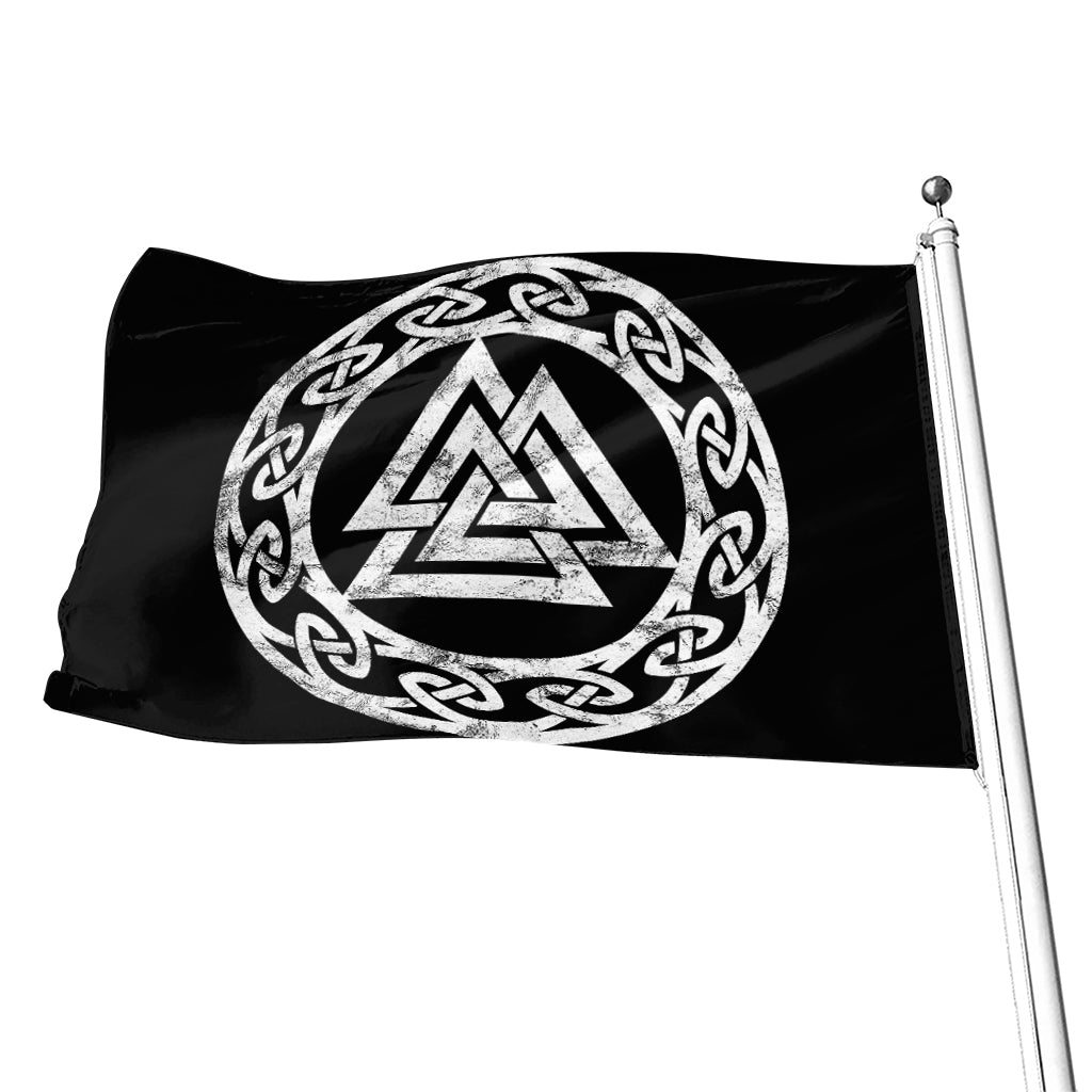 Viking Valhalla Symbol Print Flag