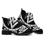 Viking Valhalla Symbol Print Flat Ankle Boots