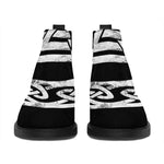 Viking Valhalla Symbol Print Flat Ankle Boots