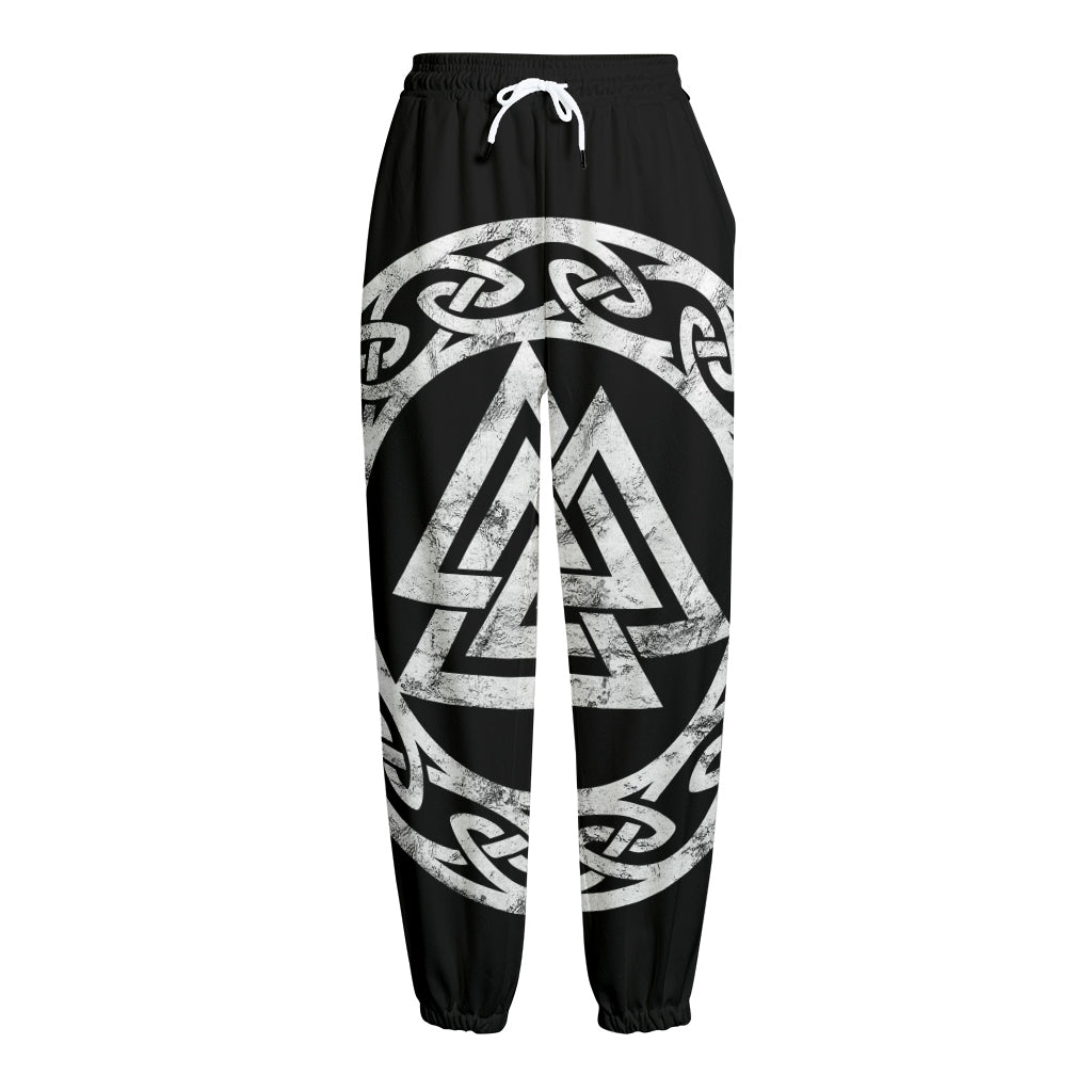 Viking Valhalla Symbol Print Fleece Lined Knit Pants