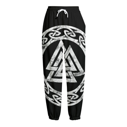 Viking Valhalla Symbol Print Fleece Lined Knit Pants