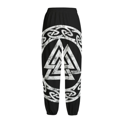 Viking Valhalla Symbol Print Fleece Lined Knit Pants
