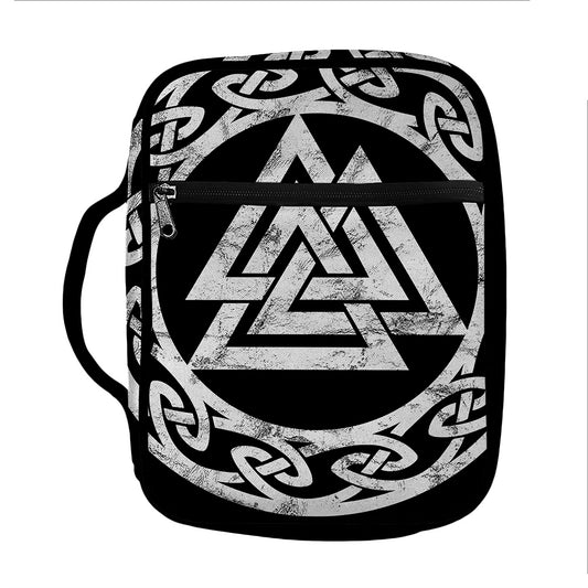 Viking Valhalla Symbol Print Front Pocket Bible Bag