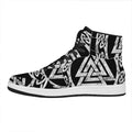 Viking Valhalla Symbol Print High Top Leather Sneakers