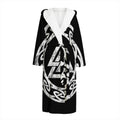 Viking Valhalla Symbol Print Hooded Bathrobe