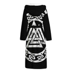 Viking Valhalla Symbol Print Hooded Bathrobe