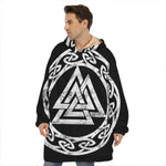 Viking Valhalla Symbol Print Hoodie Blanket