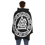 Viking Valhalla Symbol Print Hoodie Blanket