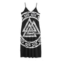 Viking Valhalla Symbol Print Jersey Midi Cami Dress