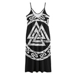 Viking Valhalla Symbol Print Jersey Midi Cami Dress